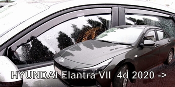 Deflektory na Hyundai Elantra VII, 4-dverová (+zadné), r.v.: 2021 - (17311)