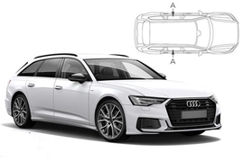 Sluneční clony na okna - AUDI A6/S6 Combi (2018-) - Len na bočné stahovacie sklá (AU-A6-E-D/18)