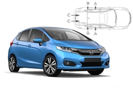 Sluneční clony na okna - HONDA Jazz hatchback (2014-2020) - Komplet sada (HON-JAZZ-5-C)