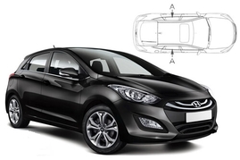 Sluneční clony na okna - HYUNDAI i30 hatchback (2012-2017) - Len na bočné stahovacie sklá (HYU-I30-5-B/18)