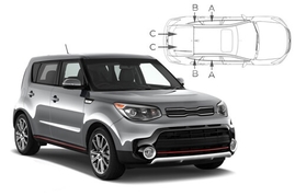 Sluneční clony na okna - KIA Soul (2014-2019) - Komplet sada (KIA-SOUL-5-B)