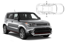 Sluneční clony na okna - KIA Soul (2014-2019) - Len na bočné stahovacie sklá (KIA-SOUL-5-B/18)