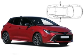 Sluneční clony na okna - TOYOTA Corolla hatchback (2019-) - Len na bočné stahovacie sklá (TOY-CORO-5-D/18)