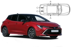 Sluneční clony na okna - TOYOTA Corolla hatchback (2019-) - Komplet sada (TOY-CORO-5-D)