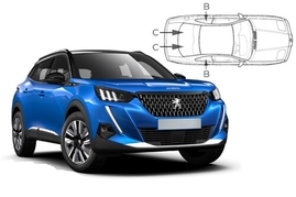 Sluneční clony na okna - PEUGEOT 2008 (2019-) - Komplet sada (PEU-2008-5-B)