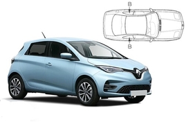 Sluneční clony na okna - RENAULT Zoe (2013-) - Len na bočné stahovacie sklá (REN-ZOE-5-A/18)