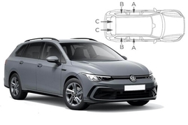 Sluneční clony na okna - VW Golf VIII. Combi (2020-) - Komplet sada (VW-GOLF-E-H)