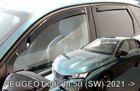 Deflektory na Peugeot 308 SW III, 5-dverová (+zadné), r.v.: 2022 - (26166)