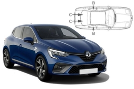 Sluneční clony na okna - RENAULT Clio V. hatchback (2019-) - Komplet sada (REN-CLIO-5-D)