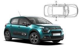 Sluneční clony na okna - CITROEN C3 Hatchback (2016-) - Len na bočné stahovacie sklá (CIT-C3-5-C/18)