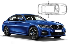 Sluneční clony na okna - BMW 3 Sedan (2019-) - Len na bočné stahovacie sklá (BMW-3SER-4-D/18)