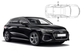 Sluneční clony na okna - AUDI A3/S3 Sportback (2020-)- Len na bočné stahovacie sklá (AU-A3-5-C/18)