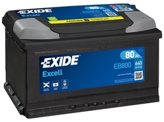 Autobatéria EXIDE EXCELL 80Ah, 640A, 12V, EB800 (EB800)