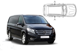 Sluneční clony na okna - MERCEDES-BENZ Vito LWB od 2014 - Len na bočné stahovacie sklá (MB-VITOLWB-5-C/18)