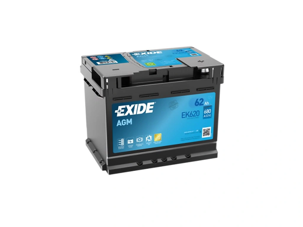 Autobaterie EXIDE Start-Stop AGM 62Ah, 680A, 12V, EK620 (EK620)